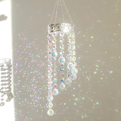 Handmade Crown Crystal Suncatcher, Rainbow Maker for Window Porch & Garden Decor