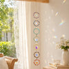 Handmade 7 Chakra Crystal Suncatcher, Rainbow Maker for Window Porch & Garden Decor
