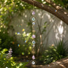 Handmade Long Celestial Amethyst Crystal Suncatcher, Rainbow Maker for Window Porch & Garden Decor