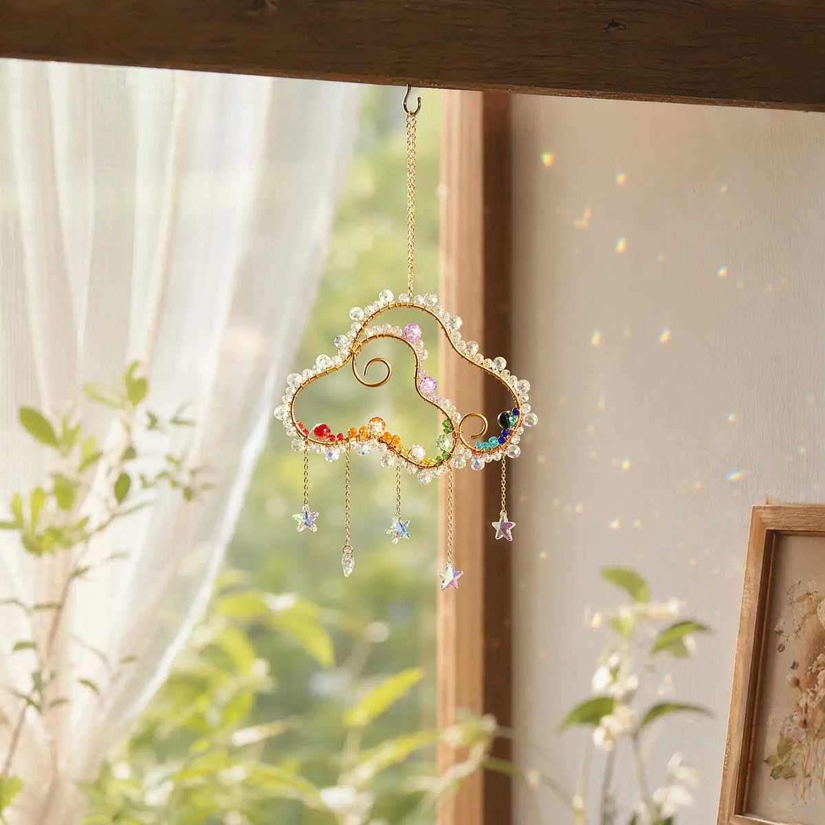 rainbow maker,front porch,window,hanging,garden,gift