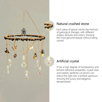 Handmade Halloween Crystal Suncatcher, Rainbow Maker for Window Porch & Garden Decor
