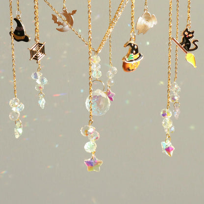 Handmade Halloween Crystal Suncatcher, Rainbow Maker for Window Porch & Garden Decor