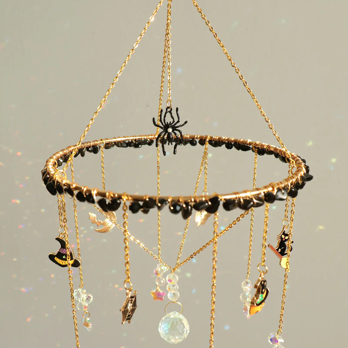 Handmade Halloween Crystal Suncatcher, Rainbow Maker for Window Porch & Garden Decor