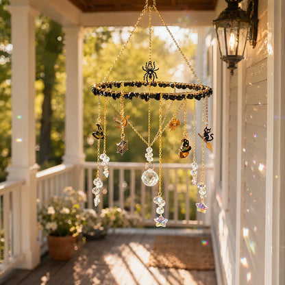 Handmade Halloween Crystal Suncatcher, Rainbow Maker for Window Porch & Garden Decor