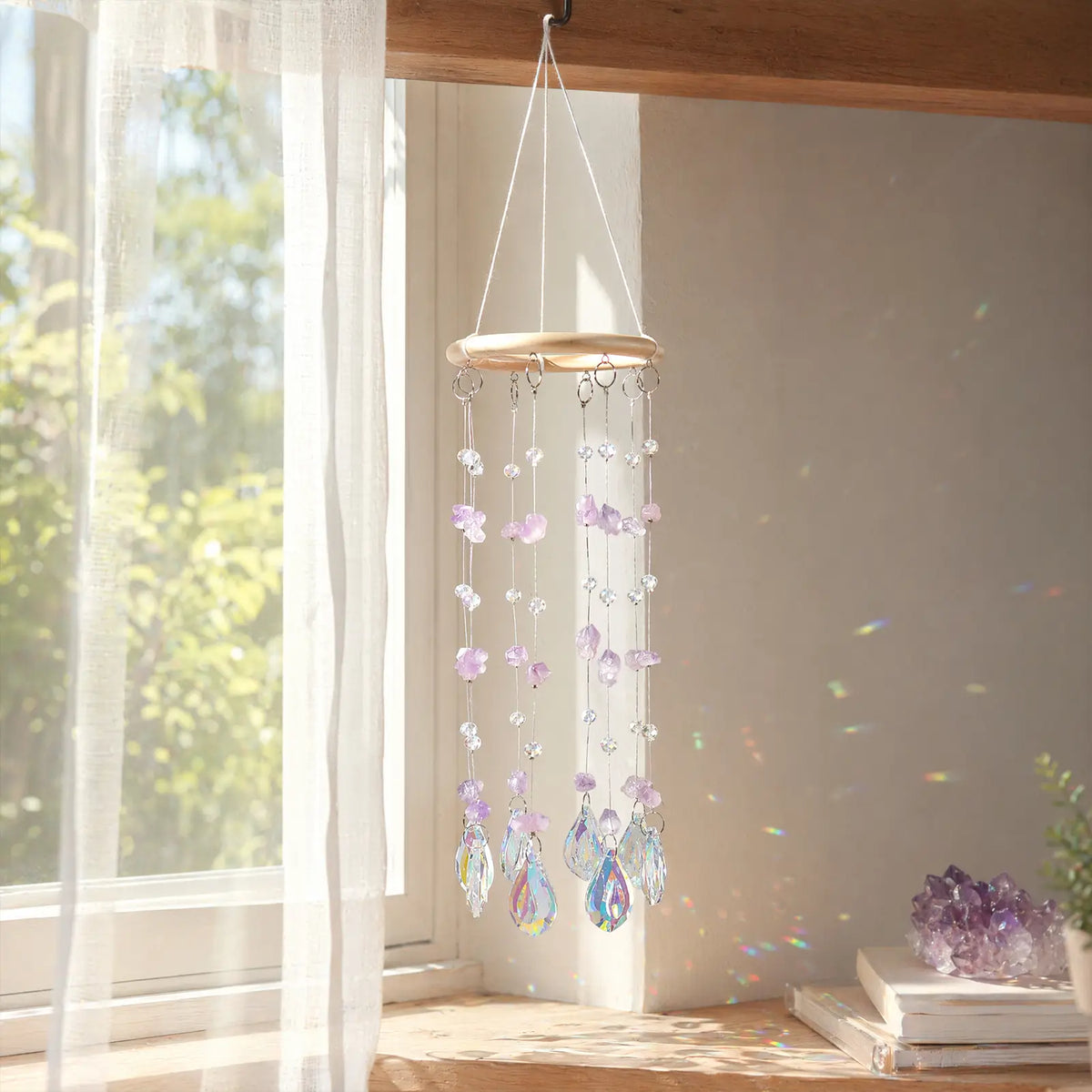 rainbow maker,front porch,window,hanging,garden,gift