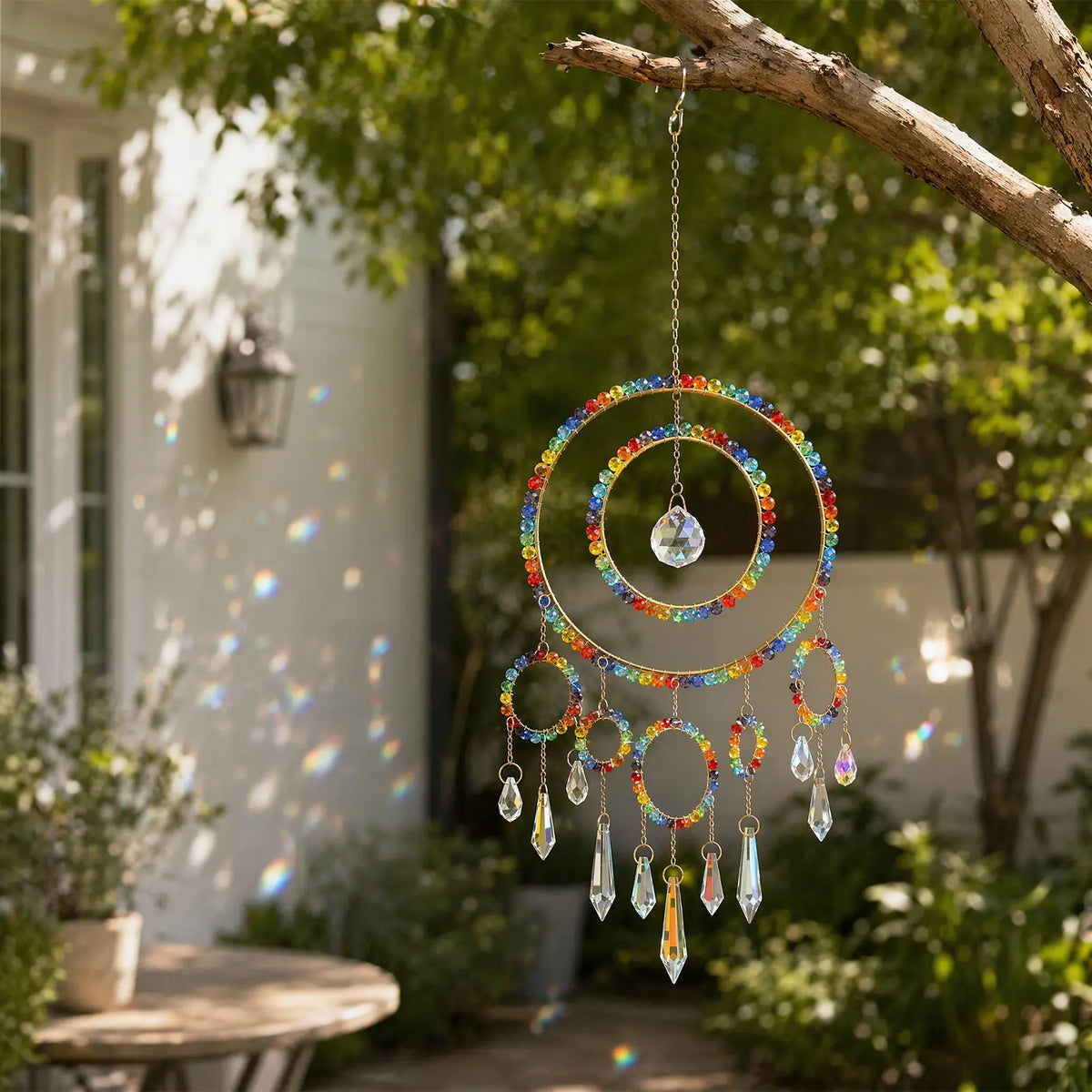rainbow maker,front porch,window,hanging,garden,gift