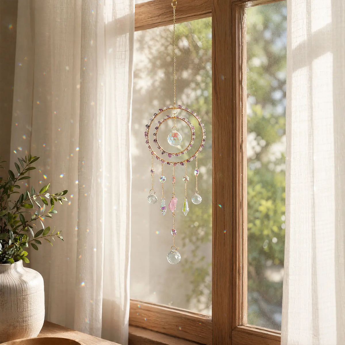 rainbow maker,front porch,window,hanging,garden,gift