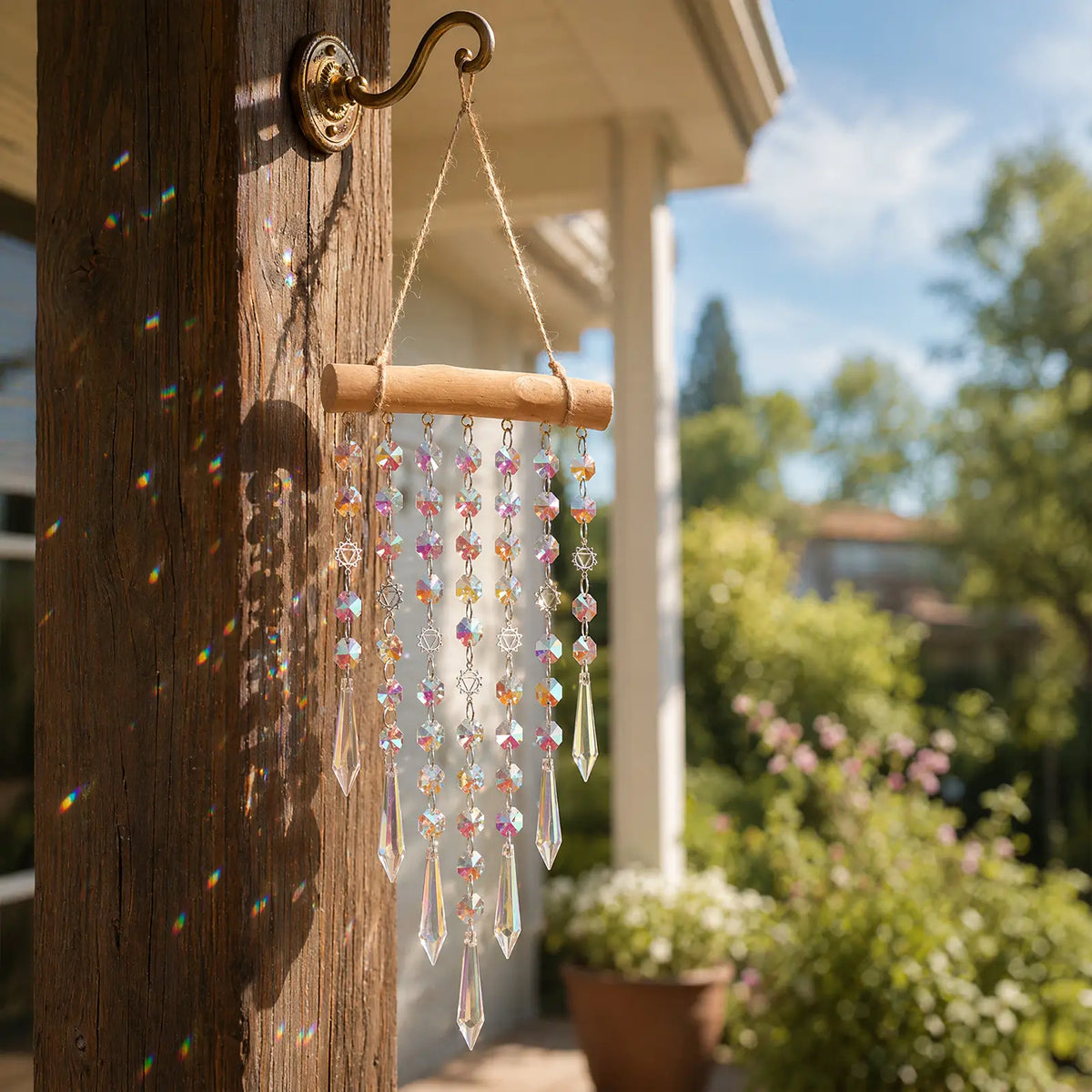rainbow maker,front porch,window,hanging,garden,gift