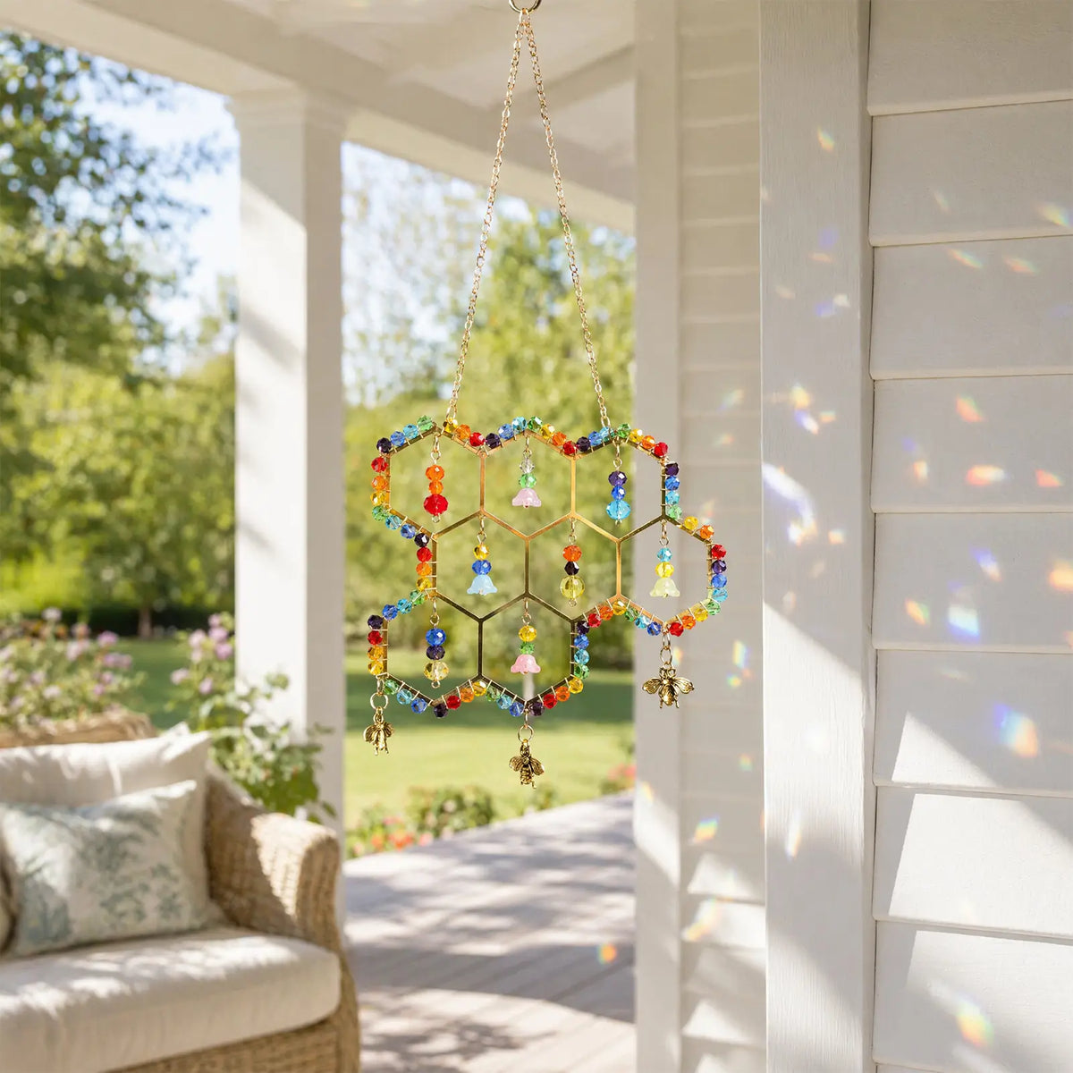 rainbow maker,front porch,window,hanging,garden,gift