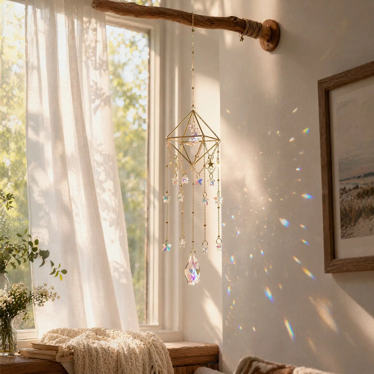 rainbow maker,front porch,window,hanging,garden,gift