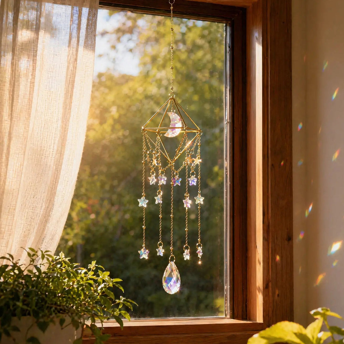 rainbow maker,front porch,window,hanging,garden,gift