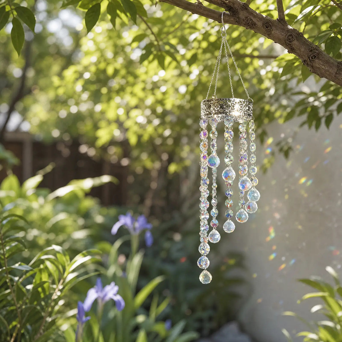 sun catcher,rainbow maker,front porch,window hanging