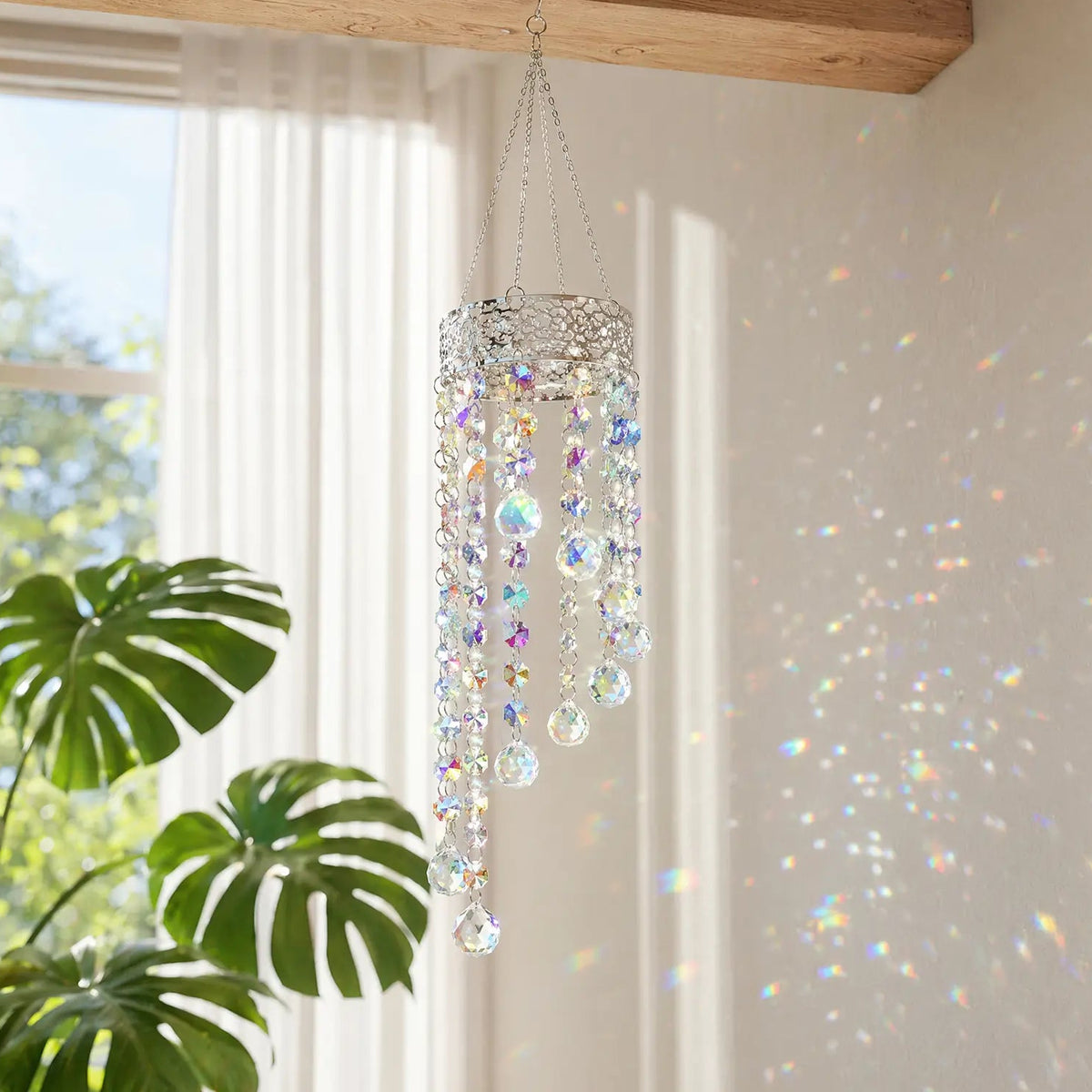 sun catcher,rainbow maker,front porch,window hanging